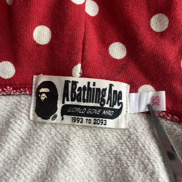 OG BAPE RED POLKA DOT SHARK ZIP UP - Picture 4 of 11